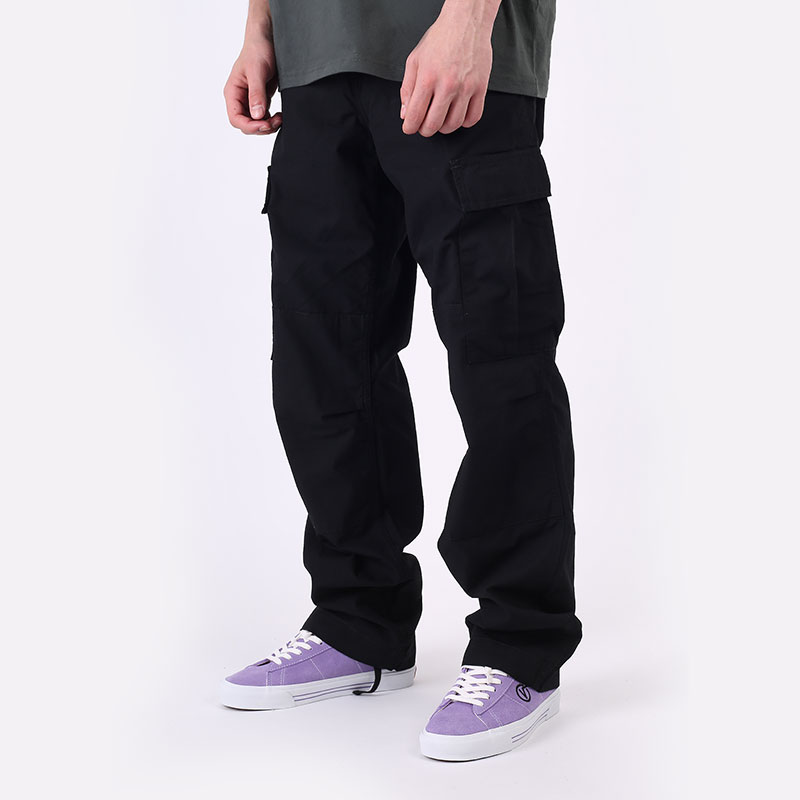 мужские черные брюки Carhartt WIP Regular Cargo Pant I015875-black - цена, описание, фото 1
